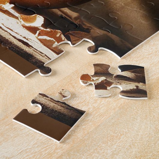 死んだバラ花瓶のヴィンテージスタイル静止画 ジグソーパズル (側面)