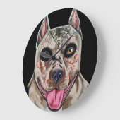死んだピットブル ラージ壁時計 (傾斜)