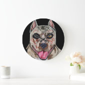 死んだピットブル ラージ壁時計 (ホーム)