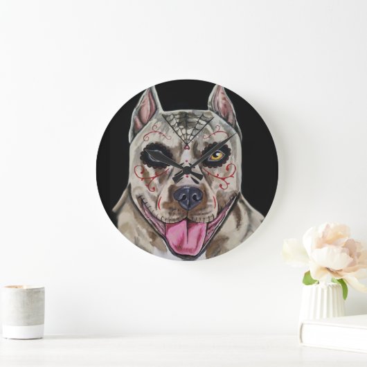 死んだピットブル ラージ壁時計 (ホーム)