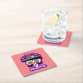 死んだピンクの女性の日 – 家族の子供のために スクエアペーパーコースター (インサイチュ)