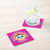 死んだピンクの女性の日 – 家族の子供のために スクエアペーパーコースター (インサイチュ)