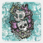 死んだフローラ蝶スカルの日。 スクエアシール (正面)