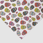 死んだプリントのカラフルな砂糖のスカル日 薄葉紙 (詳細)