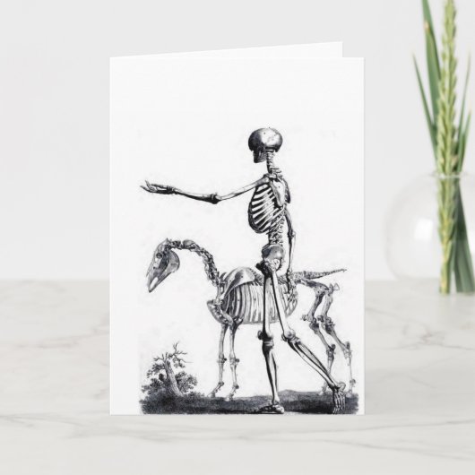 死んだプリントのスカルのハロウィン骨組日 カード (正面)