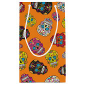 死んだプリントの砂糖のスカルのハロウィン日 スモールペーパーバッグ (裏面)