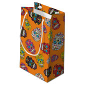 死んだプリントの砂糖のスカルのハロウィン日 スモールペーパーバッグ (裏面アングル)