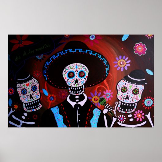 死んだポスターのtres mariachis day ポスター (正面)