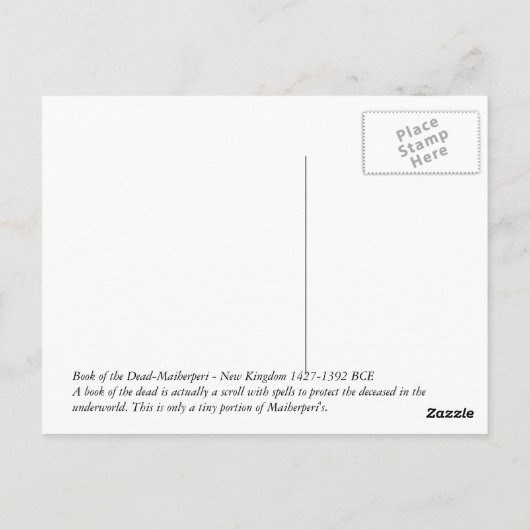 死んだマイエルペリの本–1479bc ポストカード (裏面)