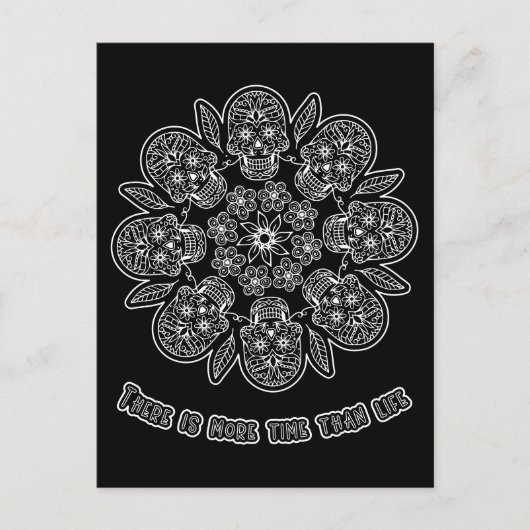 死んだマンダラブラック背景彩色の日 ポストカード (正面)