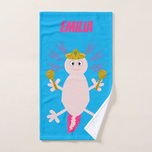 死んだメキシコのアクソロトル名前をカスタムするの日 ハンドタオル (ハンドタオル)