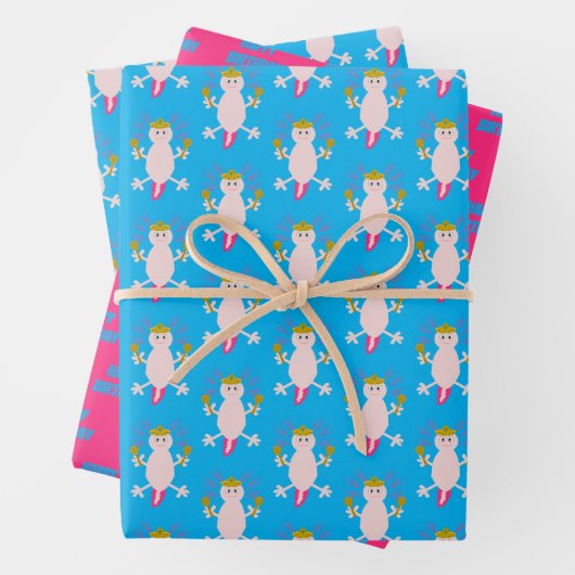 死んだメキシコのアクソロトル誕生日のカスタム日 ラッピングペーパーシート (インサイチュ)