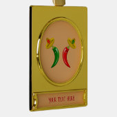 死んだメキシコのチリカスタムの日 ゴールドプレートバナーオーナメント (右)