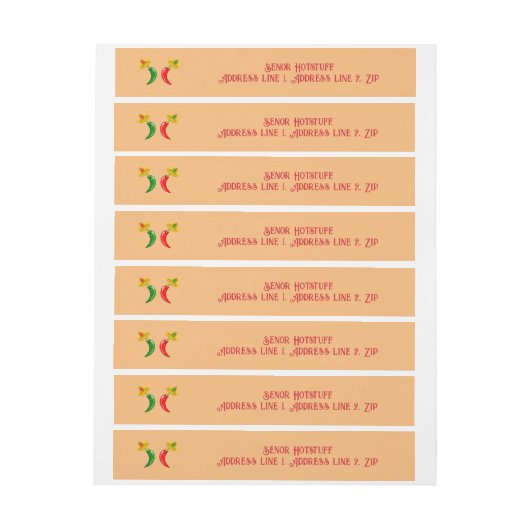 死んだメキシコのチリカスタムの日 ラップアラウンド宛名ラベル (シート)