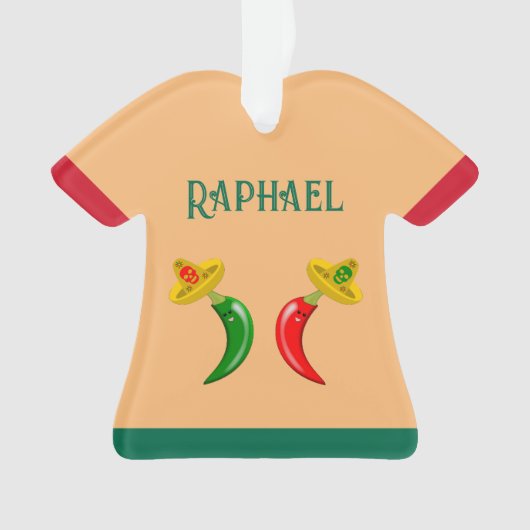 死んだメキシコのチリ名前をカスタムする オーナメント (正面)