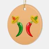 死んだメキシコのチリ名前をカスタムする セラミックオーナメント (左)