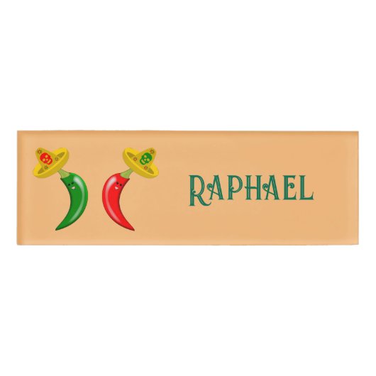 死んだメキシコのチリ名前をカスタムする 名札 (正面)