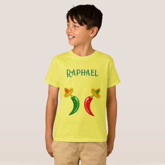 死んだメキシコのチリ名前をカスタムする Tシャツ (正面フル)