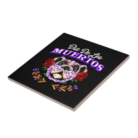 死んだメキシコのベクトル装飾犬の先頭の日 タイル (側面)