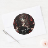 死んだメキシコの女の子の誕生日パーティーの日の好意 ラウンドシール (封筒)