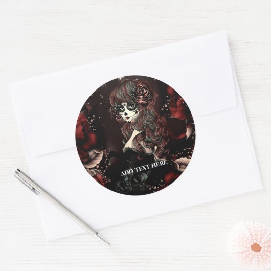 死んだメキシコの女の子の誕生日パーティーの日の好意 ラウンドシール (封筒)