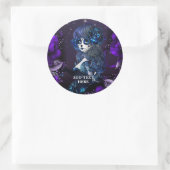 死んだメキシコの女の子の誕生日パーティー紫 ラウンドシール (バッグ)