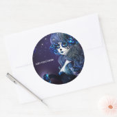 死んだメキシコの女の子の誕生日パーティー紫 ラウンドシール (封筒)