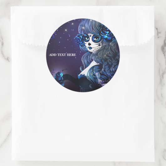 死んだメキシコの女の子の誕生日パーティー紫 ラウンドシール (バッグ)