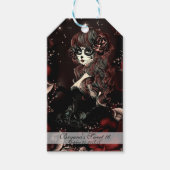 死んだメキシコの女の子の誕生日パーティー赤 ギフトタグ (正面)