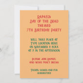 死んだメキシコの子供の日カスタム誕生日 招待状 (裏面)