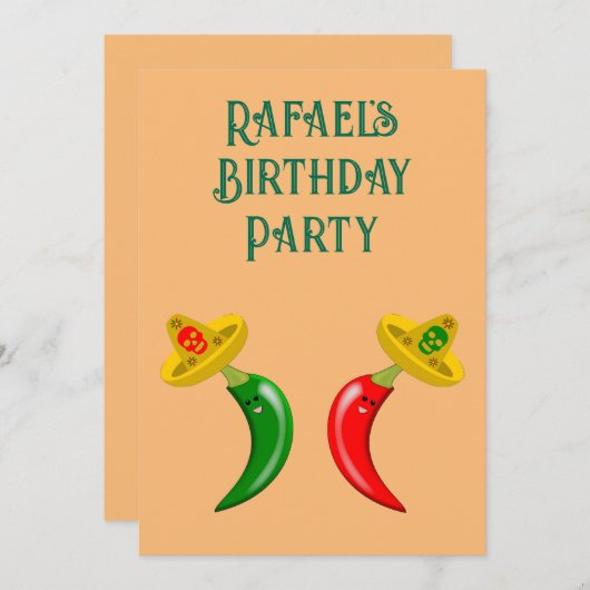 死んだメキシコの子供の日カスタム誕生日 招待状 (正面/裏面)