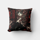 死んだメキシコの砂糖スカル女の子レッドの日 クッション (正面)