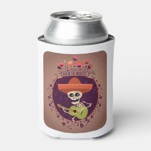 死んだメキシコの骨格砂糖スカル愛好家の日 缶クーラー (缶正面)