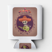 死んだメキシコの骨格砂糖スカル愛好家の日 缶クーラー (裏面)