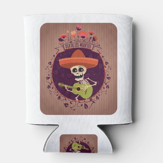 死んだメキシコの骨格砂糖スカル愛好家の日 缶クーラー (裏面)