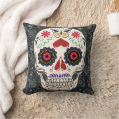 死んだメキシコ芸術の蝶砂糖のスカル日 クッション (ブランケット)