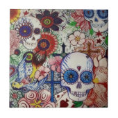 死んだメキシコtattoのタイルの芸術のスカル日を砂糖で甘くして下さい タイル (正面)