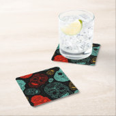 死んだモザイク芸術の赤及び青の日 スクエアペーパーコースター (インサイチュ)