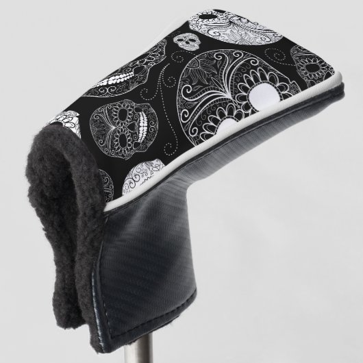 死んだモザイク芸術の黒及び白の日 ゴルフヘッドカバー (3/4 正面)