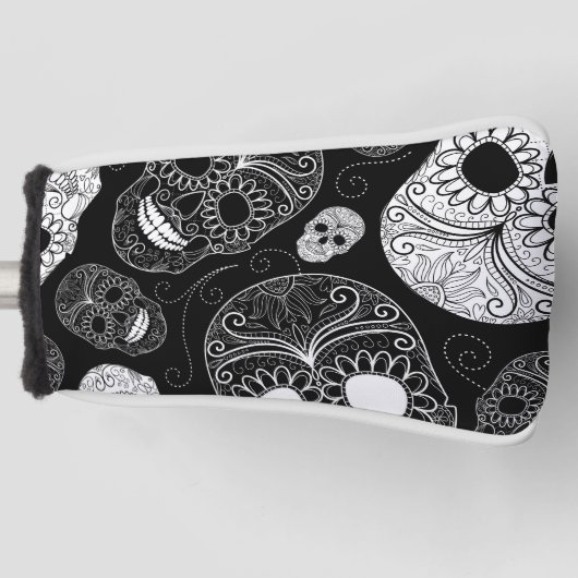 死んだモザイク芸術の黒及び白の日 ゴルフヘッドカバー (正面)