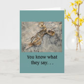 死んだユーモアのある魚の父親の日札 カード (黄色い花)