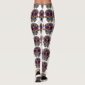 死んだヨガパンツの砂糖の頭蓋骨レギンスの日 レギンス (裏面)