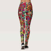 死んだヨガパンツの砂糖の頭蓋骨レギンスの日 レギンス (裏面)