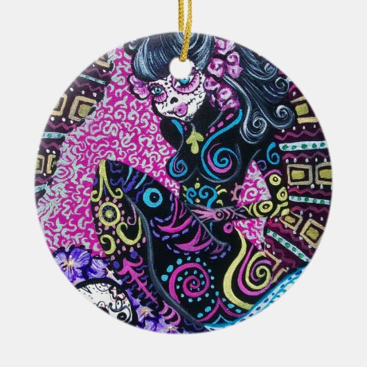 死んだレトロの人魚の日 セラミックオーナメント (正面)