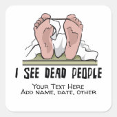 死んだ人が見えるパーソナライズされた スクエアシール (正面)