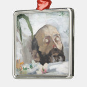 死んだ人のポートレート（死と死）（芸術） メタルオーナメント (左)