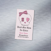 死んだ人は囲みません物語-裁縫のスカル(毛の弓)を マグネット名刺 (インサイチュ)