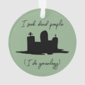 死んだ人を捜す系図学墓石 オーナメント (裏面)