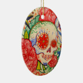 死んだ入れ墨のメキシコ人の装飾のスカル日を砂糖で甘くして下さい セラミックオーナメント (右)