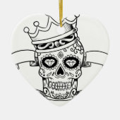 死んだ入れ墨の王冠の砂糖のスカルのスカル日 セラミックオーナメント (正面)